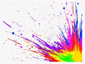 Free Watercolor Splash Vector Png - Rainbow Paint Splatter Png