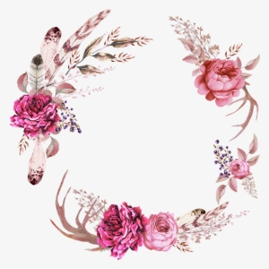 Frames Floral Em Png Para Baixar - Brasão Floral Png Rosa