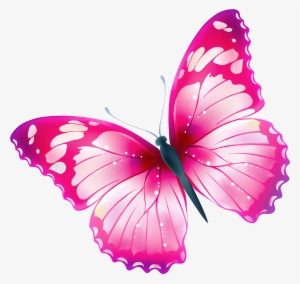 Pink Butterflies Clipart - Transparent Butterfly Clip Art