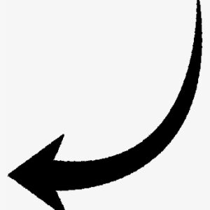 Curved Arrow Black And White Clipart - Curved Arrow To The Left