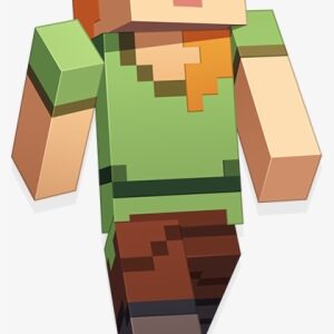 Minecraft Game Art Illustration Of Nighttime World - Minecraft Alex Transparent