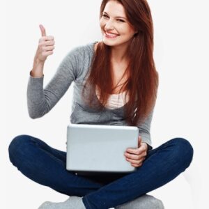 Happy Girl With Laptop - Professional Girl Image Png