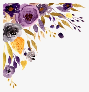 3 33570 flowers floral border purple watercolor watercolor purple watercolor