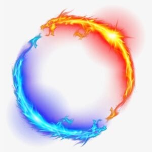 Dragon Fire Ice Light Circle Yellow Blue Magic Ftestick - Ring Of Fire Png