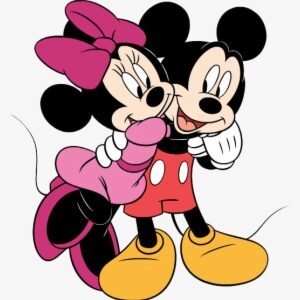 Clipart Love Mickey Mouse - Minnie Mouse Hugging Mickey Mouse