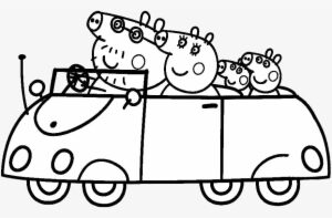 Peppa Pigs Car Coloring Pages