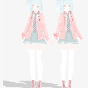 Ribbon Girl Miku Ribbon Girl Miku Dl Model Mmd By - Mmd Tda Ribbon Girl