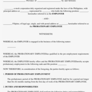 Employment Contract - Template Employment Contract Philippines