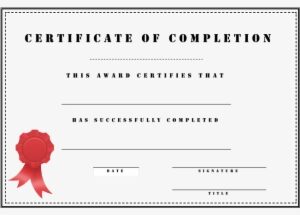 Medium Size Of Certificate Of Completion Template Free - Training Course Completion Certificate Template