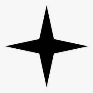 Black 4 Point Star - Four Pointed Star